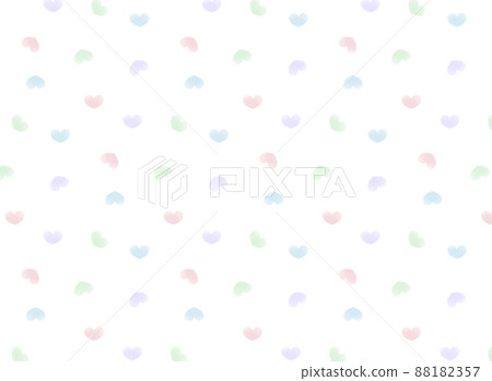 水彩風格可愛的心無縫圖案背景 88182357