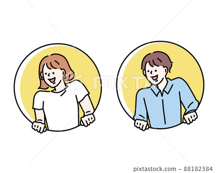 代表認識、學習和解決問題（靈感、思考、理解、發現）的男性和女性的插圖 88182384