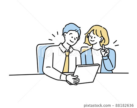 Business scene illustrations that can be used for presentations and meeting materials (bosses and subordinates, explanations, consultations, meetings, strategies) Business scene illustrations that can be used for presentations and meeting materials (bosses and subordinates, explanations, consultations, meetings, strategies) 88182636