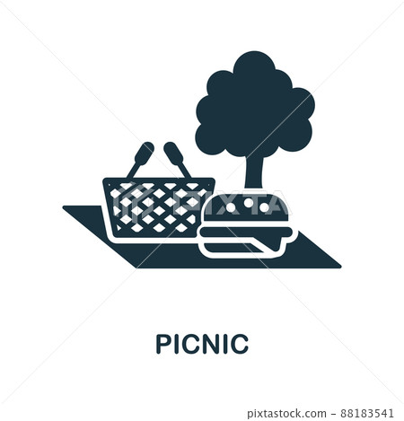 Picnic icon. Monochrome simple Picnic icon for templates, web design and infographics 88183541