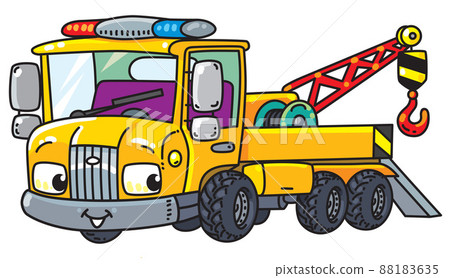 Funny small tow truck with eyes 88183635