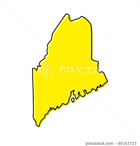 Simple outline map of Maine is a state of United States. Stylize 88183725