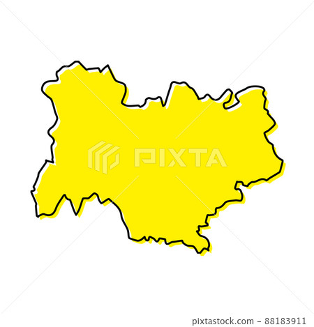 Simple outline map of Auvergne-Rhone-Alpes is a region of France 88183911