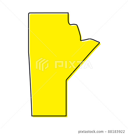 Simple outline map of Manitoba is a province of Canada. 88183922