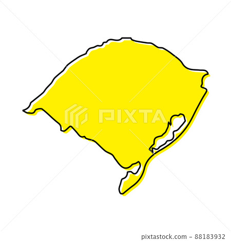 Simple outline map of Rio Grande do Sul is a state of Brazil. St Simple outline map of Rio Grande do Sul is a state of Brazil. St 88183932