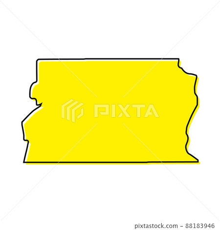 Simple outline map of Distrito Federal is a state of Brazil. Sty 88183946