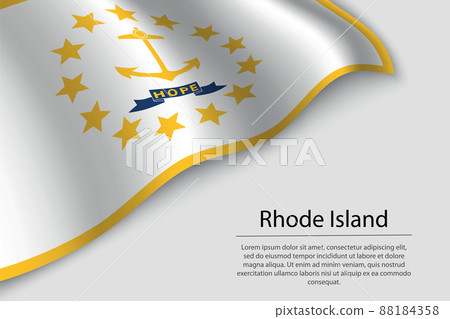 Wave flag of Rhode Island is a state of United States. Wave flag of Rhode Island is a state of United States. 88184358