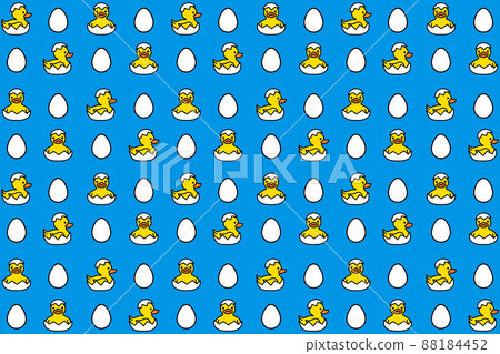 Yellow duck with eggs. Happy Easter day pattern 88184452