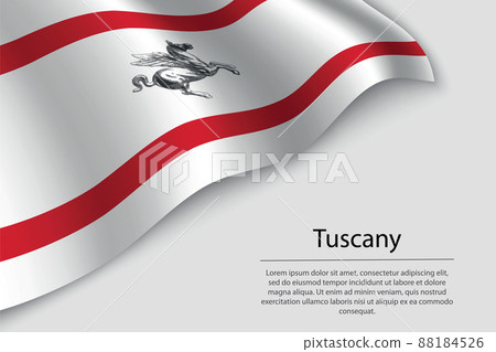Wave flag of Tuscany is a region of Italy. 88184526