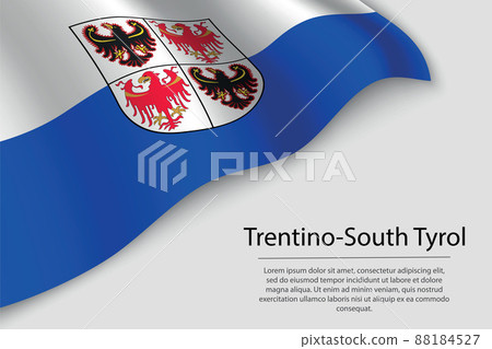Wave flag of Trentino-South Tyrol is a region of Italy. 88184527