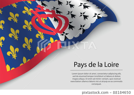 Wave flag of Pays de la Loire is a region of France. Banner or r Wave flag of Pays de la Loire is a region of France. Banner or r 88184650