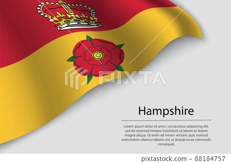 Wave flag of Hampshire is a county of England. Banner or ribbon 88184757