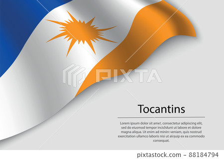 Wave flag of Tocantins is a state of Brazi 88184794