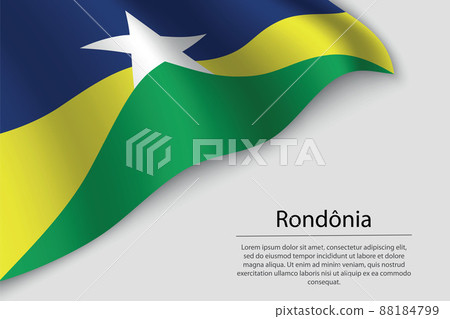 Wave flag of Rondonia is a state of Brazi 88184799