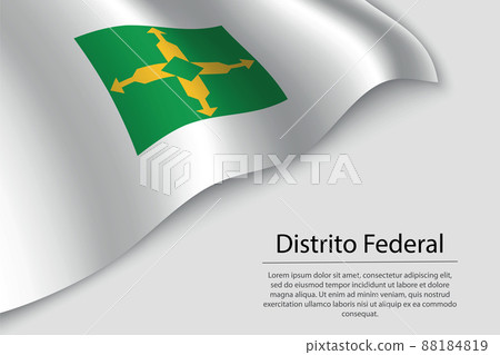 Wave flag of Distrito Federal is a state of Brazi 88184819