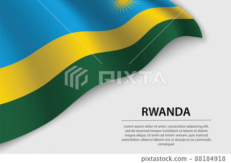 Wave flag of Rwanda on white background. Banner or ribbon vector Wave flag of Rwanda on white background. Banner or ribbon vector 88184918