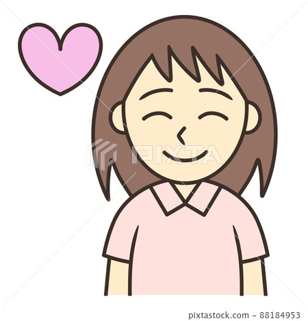 一個有愛心和微笑的年輕女子 88184953