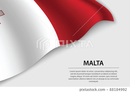 Wave flag of Malta on white background. Banner or ribbon vector 88184992