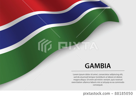 Wave flag of Gambia on white background. Banner or ribbon vector 88185050