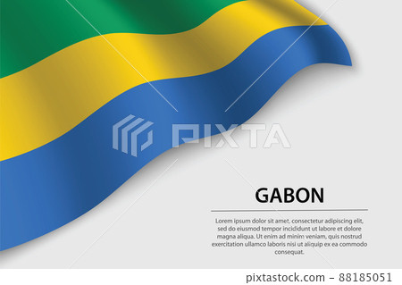 Wave flag of Gabon on white background. Banner or ribbon vector 88185051