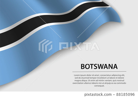 Wave flag of Botswana on white background. Banner or ribbon vect Wave flag of Botswana on white background. Banner or ribbon vect 88185096