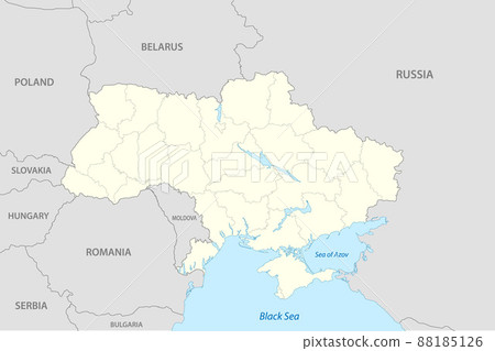 Political map of Ukraine with borders of the regions. template for your design Political map of Ukraine with borders of the regions. template for your design 88185126