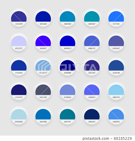 Shades of blue swatch color palette. Neomorphism Style template for your design Shades of blue swatch color palette. Neomorphism Style template for your design 88185229