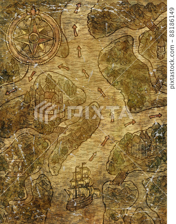 Colorful Marine Fantasy illustration of of old... - Stock Illustration ...