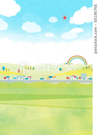 Spring cityscape background material 88186768