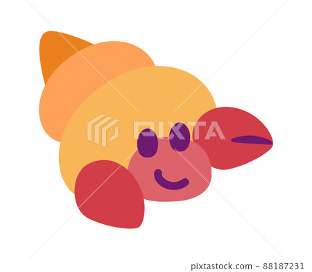 Right-facing hermit crab deformed illustration 88187231