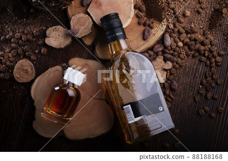 perfume bottles around ingredients on juniper wooden. flat lay. perfumery concept perfume bottles around ingredients on juniper wooden. flat lay. perfumery concept 88188168