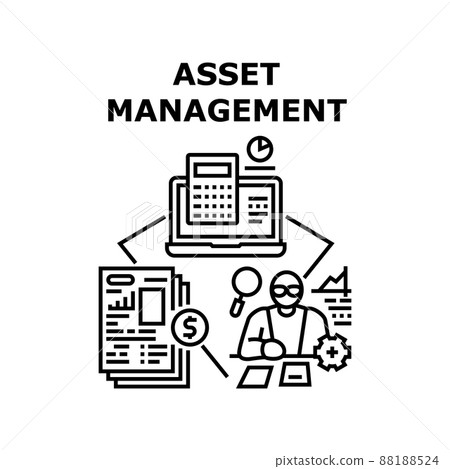 Asset Management Vector Concept Black Illustration Asset Management Vector Concept Black Illustration 88188524