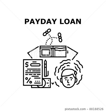 Payday Loan Vector Concept Black Illustration 88188526