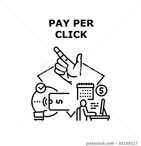 Pay Per Click Vector Concept Black Illustration Pay Per Click Vector Concept Black Illustration 88188527