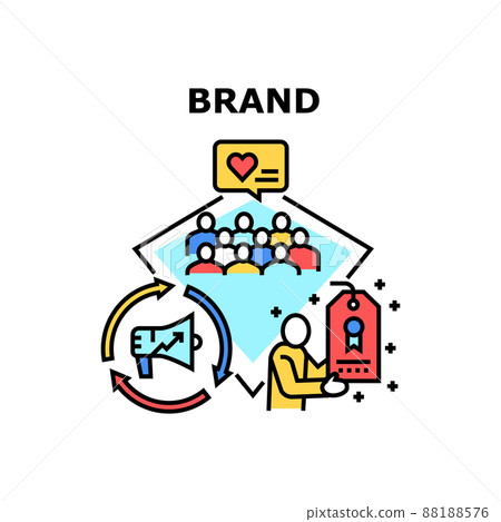 Brand Promotion Vector Concept Color Illustration 88188576