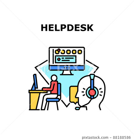 Helpdesk Support Vector Concept Color Illustration 88188586