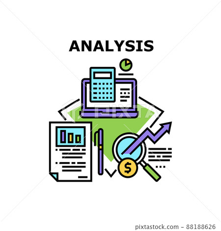 Analysis Report Vector Concept Color Illustration - Stock Illustration ...