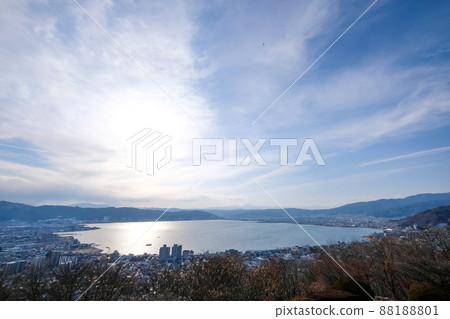 Lake Suwa seen from Tateishi Park, Suwa City, Nagano Prefecture 88188801