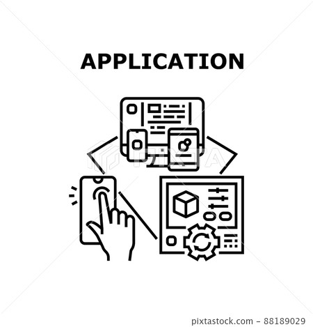 Application Vector Concept Black Illustration 88189029