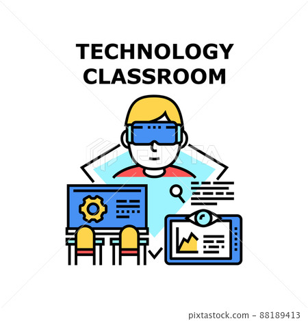 Technology Classroom Vector Concept Illustration 88189413