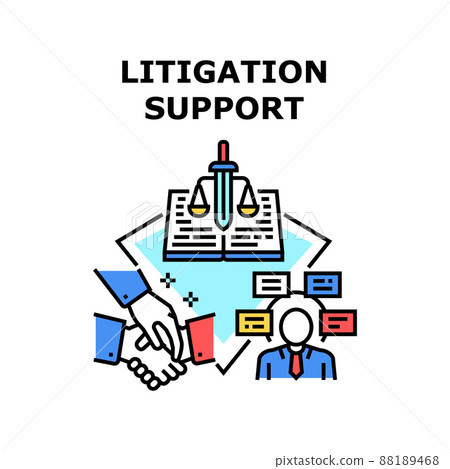 Litigation Support Vector Concept Illustration 88189468