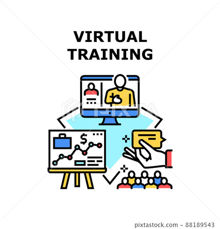 Virtual Training Vector Concept Color Illustration Virtual Training Vector Concept Color Illustration 88189543