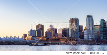 Panoramic View of Modern City Building Skyline on West Coast Pacific Ocean 88190137