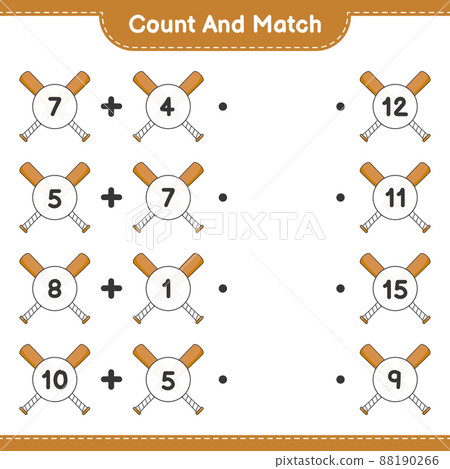 Count and match, count the number of Baseball - Stock