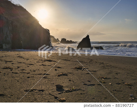 海濱沙灘朝日 88190727