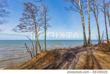 Dutchman's Cap is a hill with a 24.4 m high bluff, which is in Lithuania's Seaside Regional Park 88190826