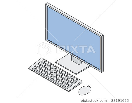 Desktop computer illustration isometric 88191633
