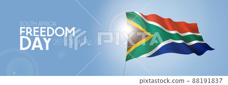 South Africa freedom day greeting card, banner with template text vector illustration 88191837