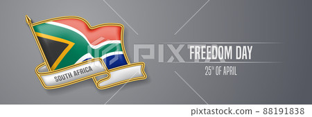 South Africa happy freedom day greeting card, banner vector illustration 88191838