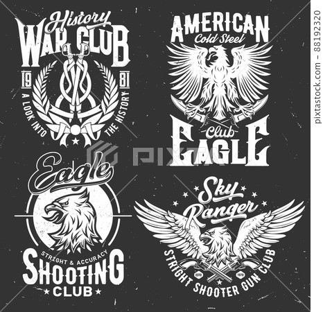 American eagle. Vector illustration. T-shirt design, logo. Stock